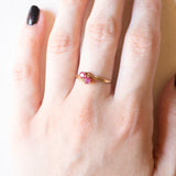 Anello Toi et Moi vintage in oro giallo 18K con rubini, anni ‘50/‘60