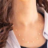 Collana vintage in oro giallo 18K con perle bianche