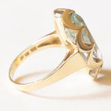 Anello vintage da cocktail in oro giallo 14K con acquamarina (8.30ct ca.), anni ‘60