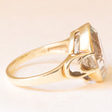 Anello da cocktail vintage in oro giallo 14K con acquamarina (2ct ca.), anni ‘60/‘70