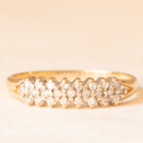 Anello vintage in oro giallo 9K con diamanti (0.15ctw ca.), anno 1993