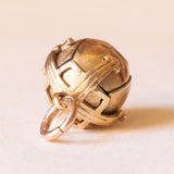 Ciondolo massonico con lamina in oro giallo 9K su argento con disegni incisi