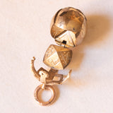 Ciondolo massonico con lamina in oro giallo 9K su argento con disegni incisi