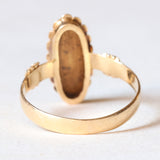 Anello antico in oro giallo 18K con turchesi e perline, anni ‘10/‘20