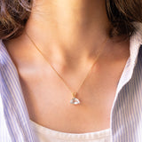 Ciondolo vintage in oro giallo 18K con acquamarina, anni ‘70