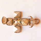 Ciondolo massonico con lamina in oro giallo 9K su argento con disegni incisi