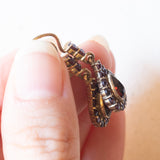 Orecchini pendenti vintage in oro giallo 9K con granati, anni ‘60