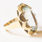 Anello vintage da cocktail in oro giallo 14K con acquamarina (8.30ct ca.), anni ‘60