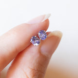 Orecchini punto luce vintage in oro bianco 9K con tanzaniti