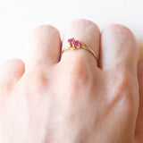 Anello Toi et Moi vintage in oro giallo 18K con rubini, anni ‘50/‘60