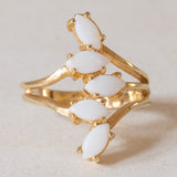 Anello vintage in oro giallo 18K con opali (0.60ctw ca.), anni ‘60/‘70