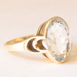Anello da cocktail vintage in oro giallo 14K con acquamarina (2ct ca.), anni ‘60/‘70
