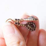 Orecchini pendenti vintage in oro giallo 9K con granati, anni ‘60