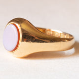 Anello antico da sigillo inglese in oro giallo 18K con agata, anno 1896