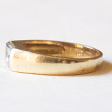 Anello a fascia vintage in oro giallo 14K con acquamarina (0.70ct ca.), anni ‘70