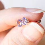 Orecchini punto luce vintage in oro bianco 9K con tanzaniti