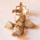 Ciondolo massonico con lamina in oro giallo 9K su argento con disegni incisi