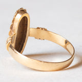 Anello antico in oro giallo 18K con turchesi e perline, anni ‘10/‘20