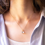 Ciondolo vintage in oro giallo 18K con acquamarina, anni ‘70