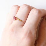 Anello Toi et Moi vintage in oro giallo 18K con rubini, anni ‘50/‘60