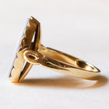 Anello vintage in oro giallo 14K con cammeo su agata, anni ‘60