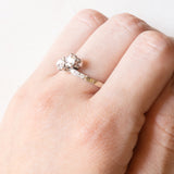 Toi et Moi antico in platino e in oro bianco 18K con diamanti centrali di taglio rosa coroné (0.70ctw ca.) e diamanti laterali di taglio rosetta, anni ‘20/‘30