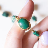 Collana vintage in oro giallo 18K con malachite, anni ‘60