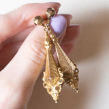 Orecchini antichi in oro giallo 8K, anni ‘10/‘20