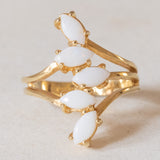 Anello vintage in oro giallo 18K con opali (0.60ctw ca.), anni ‘60/‘70