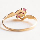 Anello Toi et Moi vintage in oro giallo 18K con rubini, anni ‘50/‘60