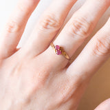 Anello Toi et Moi vintage in oro giallo 18K con rubini, anni ‘50/‘60