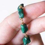 Collana vintage in oro giallo 18K con malachite, anni ‘60