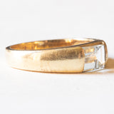 Anello a fascia vintage in oro giallo 14K con acquamarina (0.70ct ca.), anni ‘70