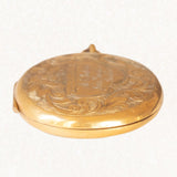 Ciondolo portafoto antico di forma ovale con lamina in oro giallo 9K su metallo, primi del ‘900