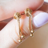 Orecchini vintage pendenti in oro giallo 9K, anni ‘60