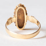 Anello antico in oro giallo 18K con turchesi e perline, anni ‘10/‘20