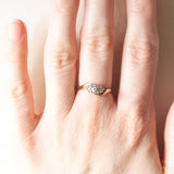 Anello vintage in oro giallo e bianco 9K con diamanti (0.08ctw ca.), anno 1991