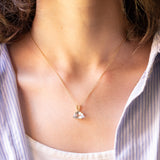 Ciondolo vintage in oro giallo 18K con acquamarina, anni ‘70