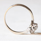 Toi et Moi antico in platino e in oro bianco 18K con diamanti centrali di taglio rosa coroné (0.70ctw ca.) e diamanti laterali di taglio rosetta, anni ‘20/‘30