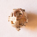 Ciondolo massonico con lamina in oro giallo 9K su argento con disegni incisi