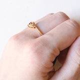 Anello vintage in oro giallo 18K con rubini e diamanti, anni ‘60