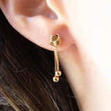 Orecchini vintage pendenti in oro giallo 9K, anni ‘60