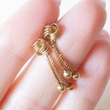 Orecchini vintage pendenti in oro giallo 9K, anni ‘60