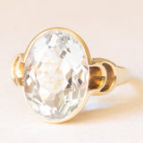 Anello da cocktail vintage in oro giallo 14K con acquamarina (2ct ca.), anni ‘60/‘70