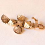 Ciondolo massonico con lamina in oro giallo 9K su argento con disegni incisi