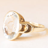 Anello da cocktail vintage in oro giallo 14K con acquamarina (2ct ca.), anni ‘60/‘70