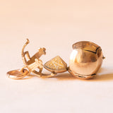 Ciondolo massonico con lamina in oro giallo 9K su argento con disegni incisi