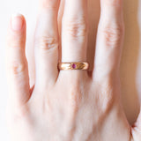 Anello gypsy vintage in oro giallo 14K con rubino sintetico, anni ‘40