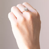 Anello vintage a margherita in oro bianco 14K con diamanti (0.50ctw ca.), anni ‘60