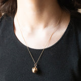 Ciondolo massonico con lamina in oro giallo 9K su argento con disegni incisi